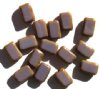 15 12mm Opaque Mauve w/ Speckled Edges Rectangle Window Beads